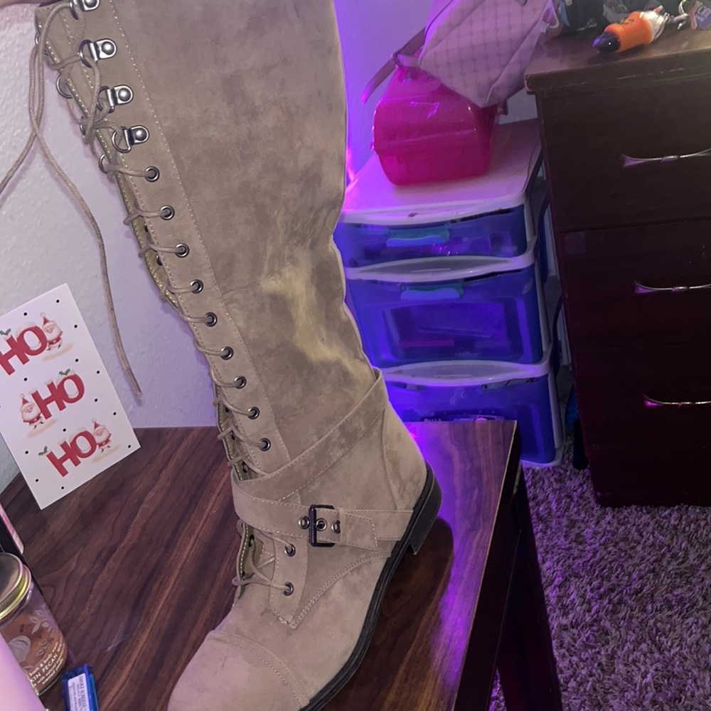 Taupe knee boots never worn